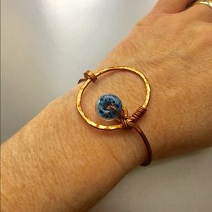 Glass and copper bracelet